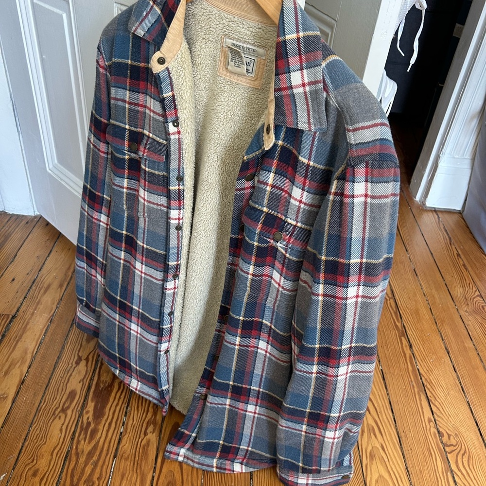 L.L. Bean fleece lined flannel jacket